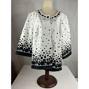 Women's Dress Barn Polka Dot Jacket White/Black Size W18/20